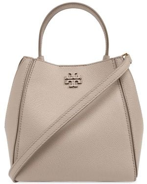 Tory Burch Mcgraw レザー バケットバッグ - ナチュラル