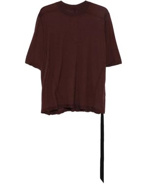 Rick Owens Short-Sleeve Strap-Detail T-Shirt - Brown