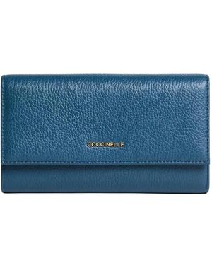 Coccinelle Logo-Appliqué Leather Wallet - Blue