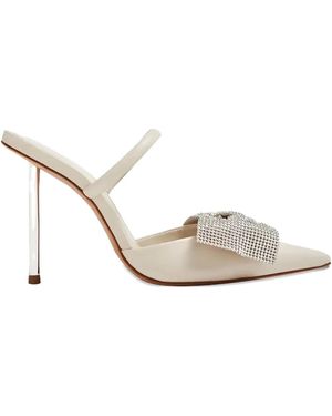 SCHUTZ SHOES 100Mm Leather Heeled Sandals - White