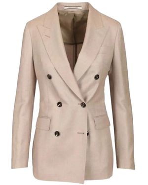 Tagliatore Double-Breasted Peaked-Lapel Blazer - Natural