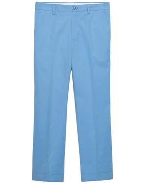 Prada Flare Sartorial Poplin Trousers - Blue