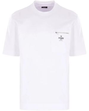 Fendi Zip-pocket Logo T-shirt - ホワイト