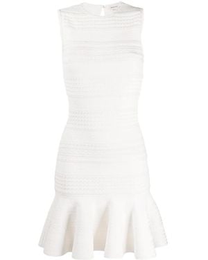 McQueen Scalloped Knitted Dress - White