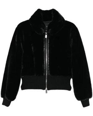 Pinko Ribbed Zip-Front Jacket - Black