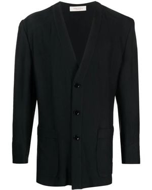 Giuliva Heritage V-Neck Buttoned Shirt Jacket - Black