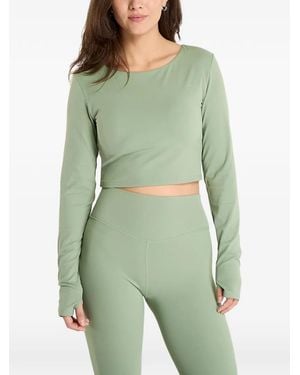Urban Classics Long-Sleeve Crop Top - Green
