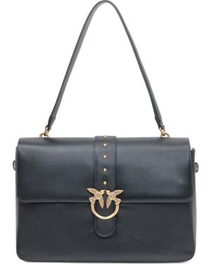 Pinko Maxi Love Studded Shoulder Bag - Black