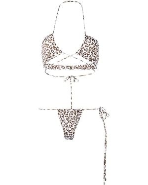 Manokhi Leopard-Print Bikini Set - White