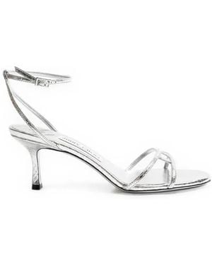 Jimmy Choo Leo 65 Suède Sandalen - Wit