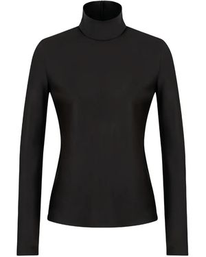 Giorgio Armani Long-Sleeve Turtleneck Top - Black