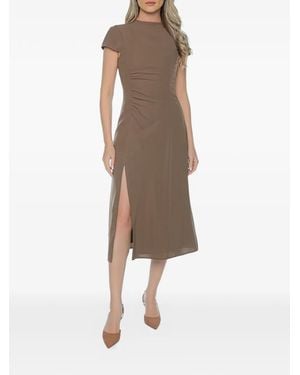 ARMANI EXCHANGE Ruched-Detail Midi Dress - Natural