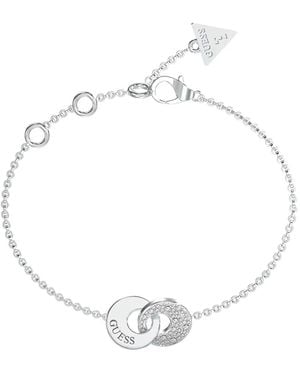 Guess Pavé-Set Interlocking-Link Bracelet - White