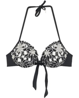 Twinset Embroidered Halterneck Bikini Top - White