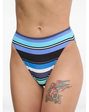 MICHAEL Michael Kors Striped Bandeau Bikini - Blue