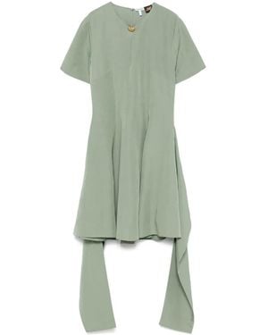Loewe Abito Corto Con Placca Logo - Verde