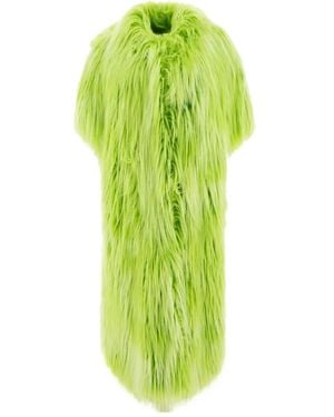 BB COUTURE Faux-Fur Short-Sleeved Coat - Green