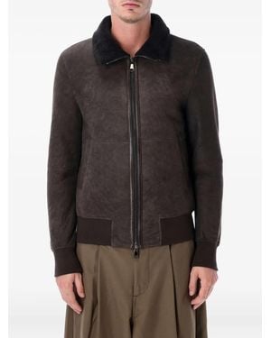 S.W.O.R.D Zip-Fastening Leather Jacket - Black