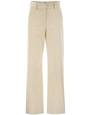 Weekend by Maxmara Corduroy Wide-Leg Pants - Natural