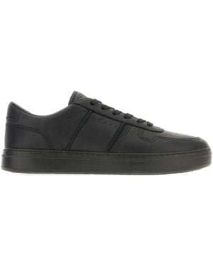 Hogan H668 Leather Lace-Up Trainers - Black
