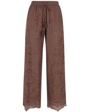 ERMANNO FIRENZE Cut-Out Tassel Trousers - Brown