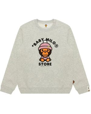 *BABY MILO® STORE BY *A BATHING APE® Embroidered Long-Sleeve Sweatshirt - White