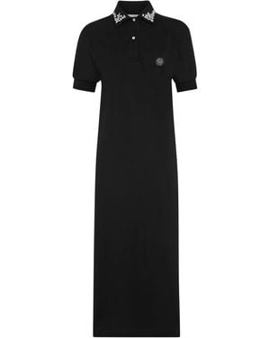 Philipp Plein Gothic Plein Polo Dress - Black