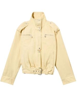 Blumarine Veste En Toile À Taille Ceinturée - Metallic