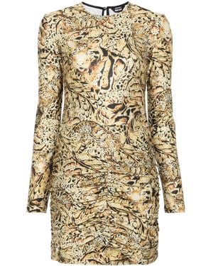 Just Cavalli Tiger-Print Jersey Mini Dress - Natural