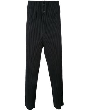 Homme Plissé Issey Miyake Drop-Crotch Pleated Trousers - Black