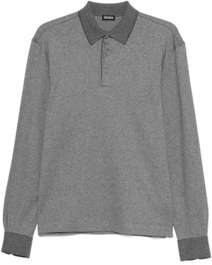 ZEGNA Long-sleeve polo shirt - Gris