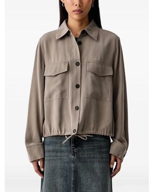 Marc O' Polo Drawstring Flap-Pocket Shirt - Brown