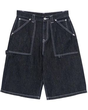 WRSTBHVR Contrast-Stitch Denim Shorts - Blue