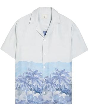 CHE Camicia Cezane Con Stampa Palme - Blu