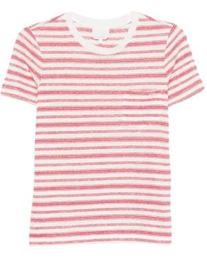 A.P.C. Striped Pocket T-Shirt - Pink