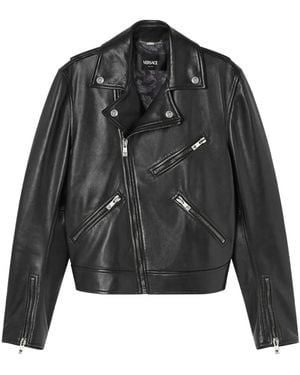 Versace Bikerjacke Aus Leder - Schwarz