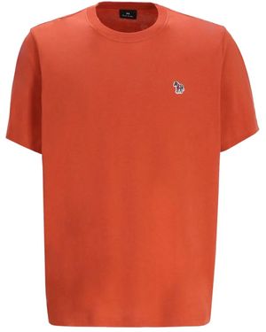 Paul Smith Patch-Detail Cotton T-Shirt - Orange