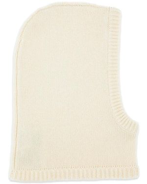 Lisa Yang Ribbed-Trim Cashmere Balaclava - White