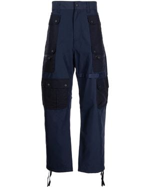 White Mountaineering Multi-Pocket Cotton-Blend Parachute Trousers - Blue