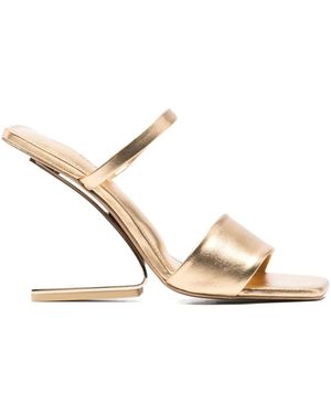 Cult Gaia 80Mm Leather Heeled Sandals - Metallic
