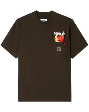 Doublet Character-Patch Chest-Pocket T-Shirt - Black