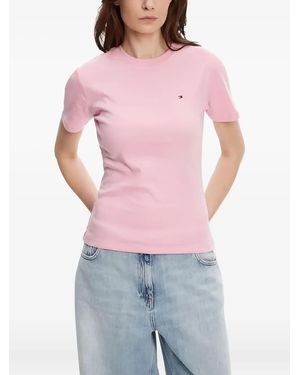 Tommy Hilfiger T-Shirt mit Logo-Stickerei - Rot