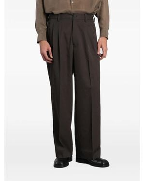 Ssstein Pleated Wide-Leg Trousers - Black