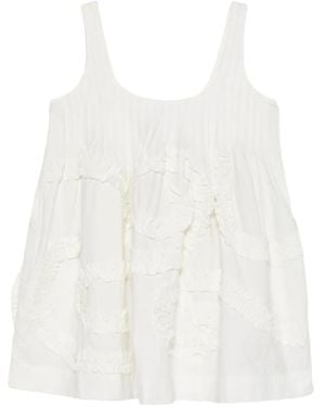 Damson Madder Stella Ruffle-Trimmed Mini Dress - White