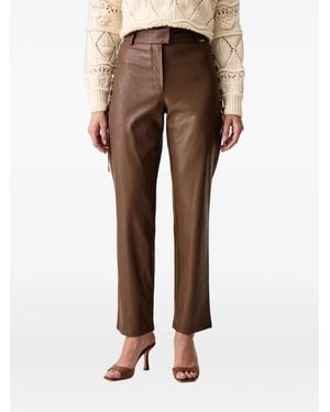 Fracomina Lace-Up Straight-Leg Trousers - Brown