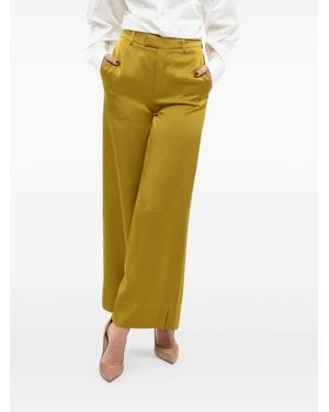 Saint Laurent Satin Palazzo Pants - Green