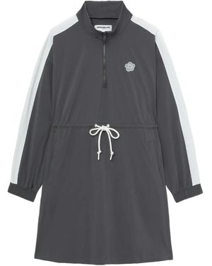 Chocoolate Logo-Appliqué Drawstring Dress - Gray