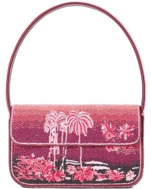 STAUD Sac Porté Épaule Tommy À Perles - Pink