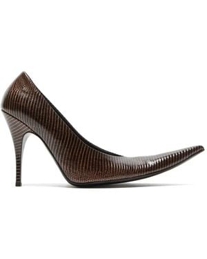 Acne Studios Point-Toe Leather Court Shoes - Brown