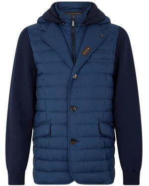 Moorer Padded Hooded Jacket - Blue